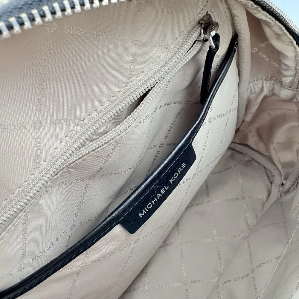Rare Michael Kors Abbey Medium Backpack Graffiti Print Logo MK Bag MSRP $398‎